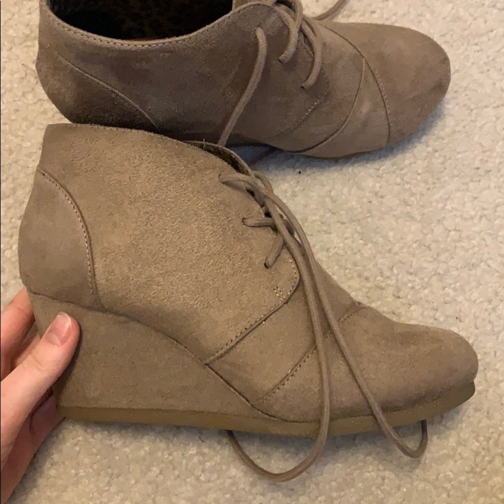 Tan booties